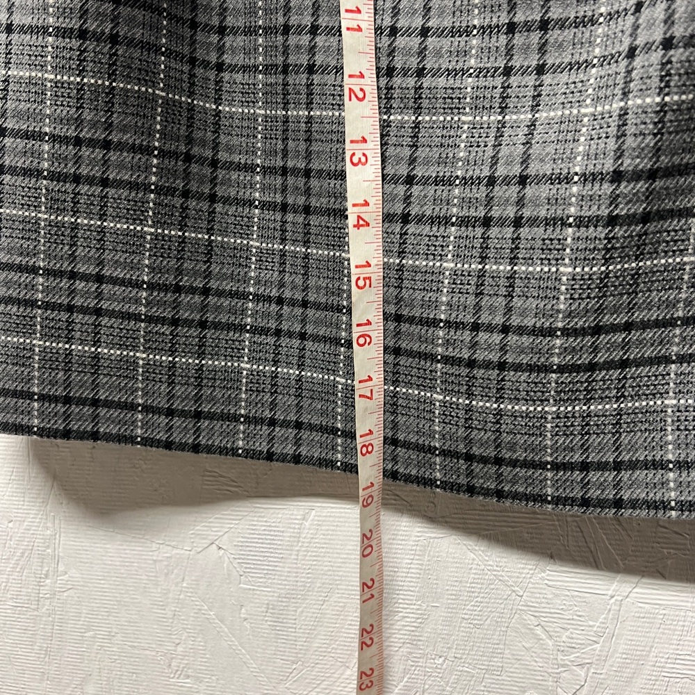 LOFT gray plaid academia button front mini skirt size 6 / 90s - Picture 5 of 7